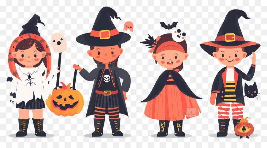 Niños De Halloween，Niños Disfrazados PNG