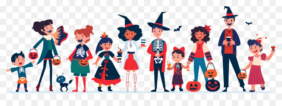 Niños De Halloween，Grupo De Halloween PNG