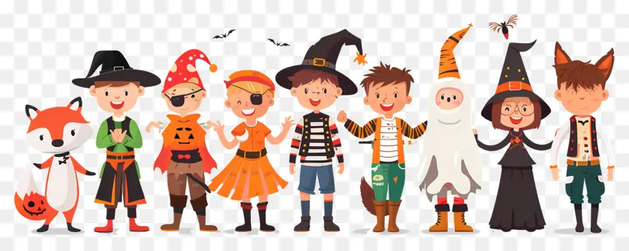 Niños De Halloween，Niños Con Disfraces De Halloween PNG