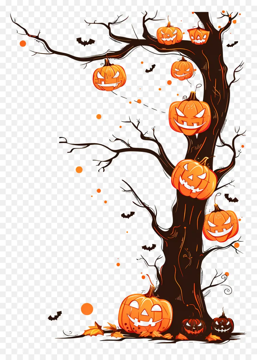 árbol De Halloween，Calabazas De Halloween PNG