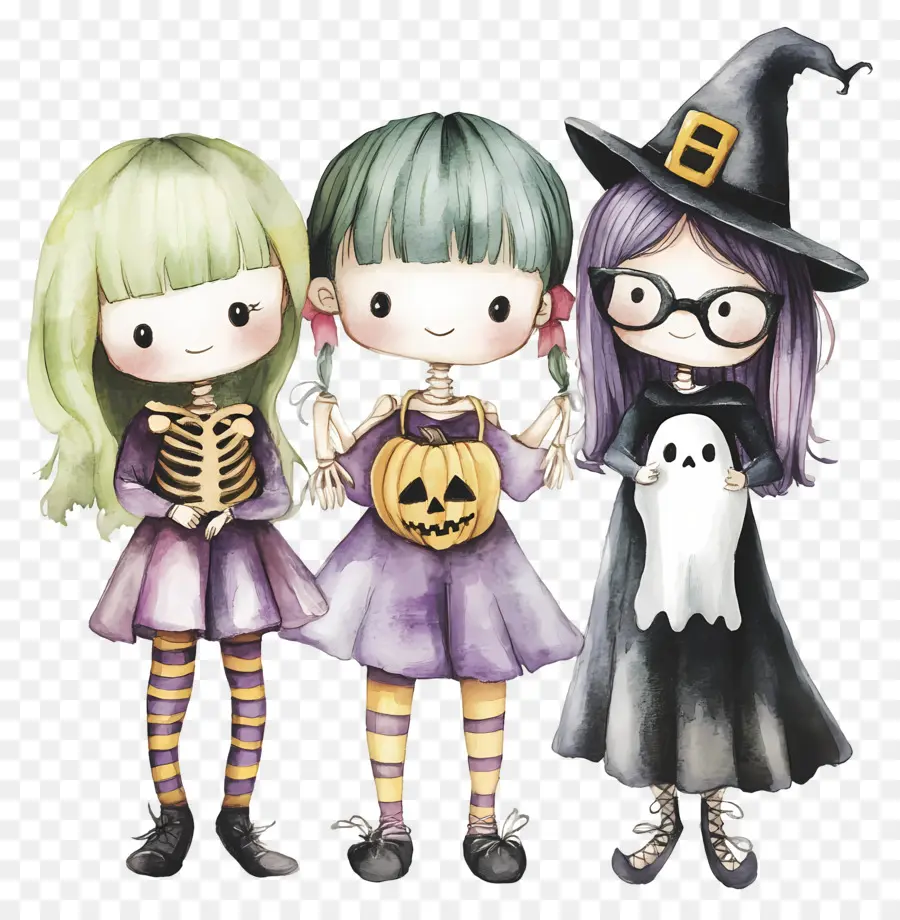 Niños De Halloween，Brujas Coloridas PNG