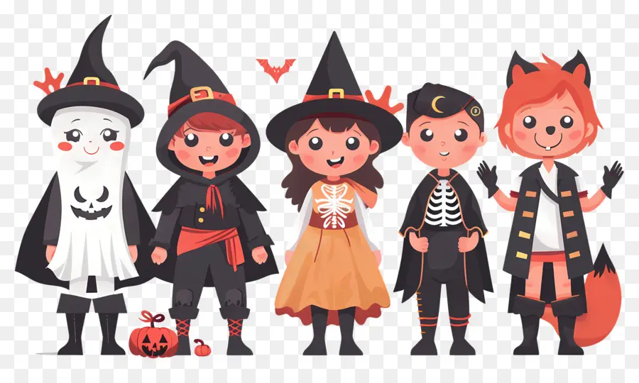 Niños De Halloween，Niños Con Disfraces De Halloween PNG