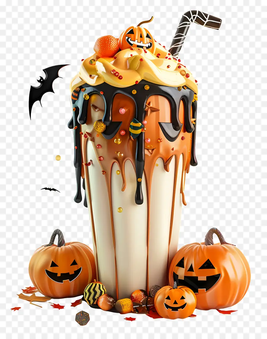 Batido De Halloween，Bebida De Calabaza PNG