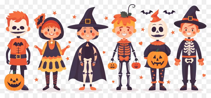 Niños De Halloween，Niños Con Disfraces De Halloween PNG