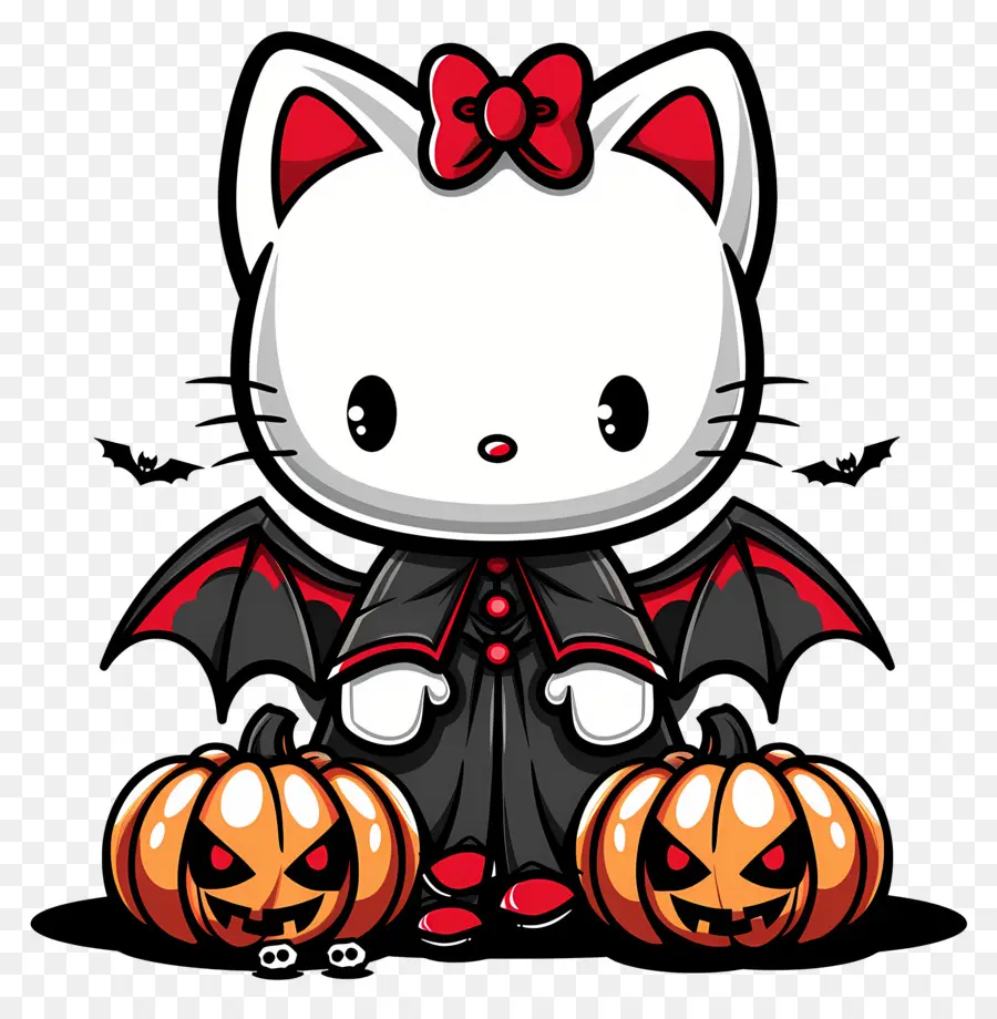 Hola Gatito Halloween，Gato Con Alas PNG