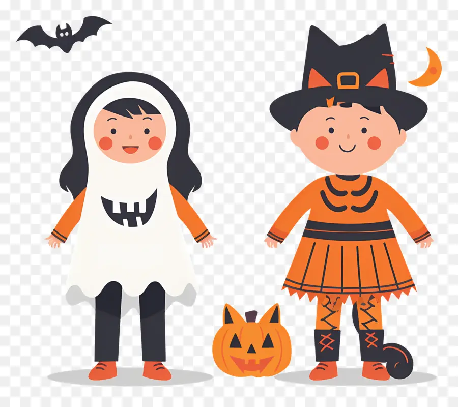 Niños De Halloween，Niños Con Disfraces De Halloween PNG