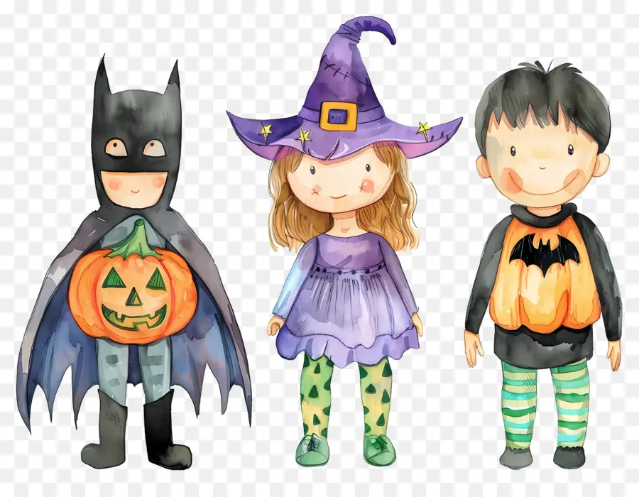 Niños De Halloween，Niños Con Disfraces De Halloween PNG