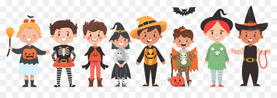 Niños De Halloween，Niños Con Disfraces De Halloween PNG