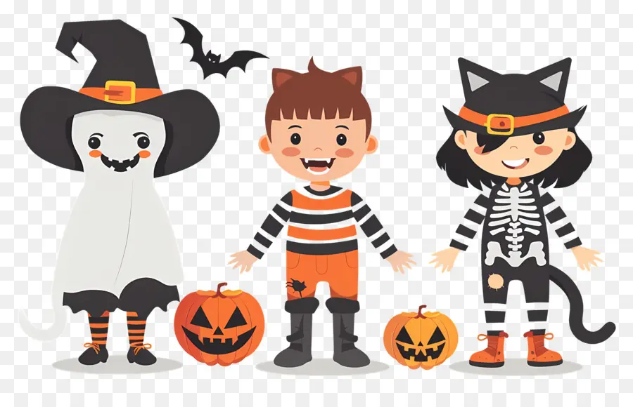 Niños De Halloween，Niños Con Disfraces De Halloween PNG