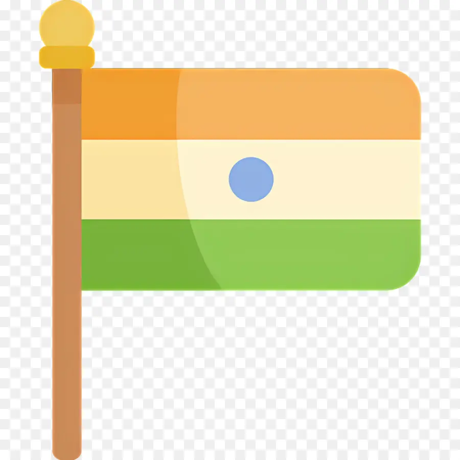 Bandera India，Bandera En El Poste PNG