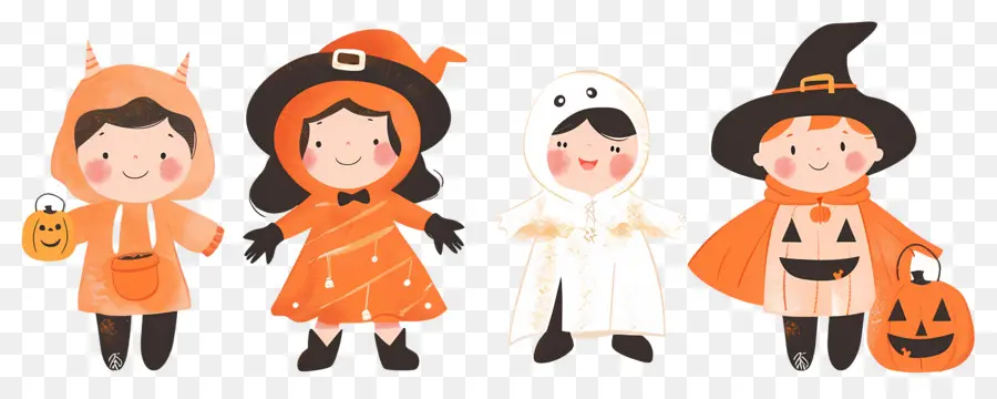 Niños De Halloween，Niños Disfrazados PNG