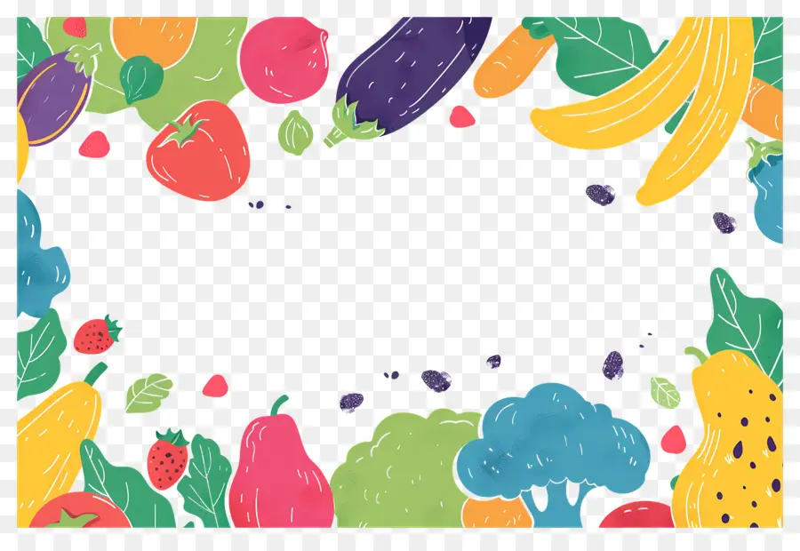 Fondo De Comida，Marco De Frutas PNG