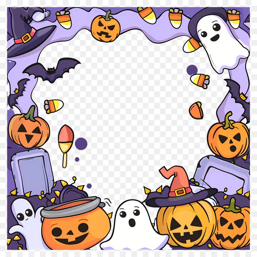 Marco De Halloween，Marco De Fantasma De Halloween PNG