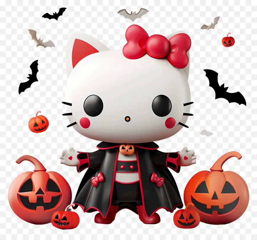 Hola Gatito Halloween，Gato Disfrazado En 3d PNG