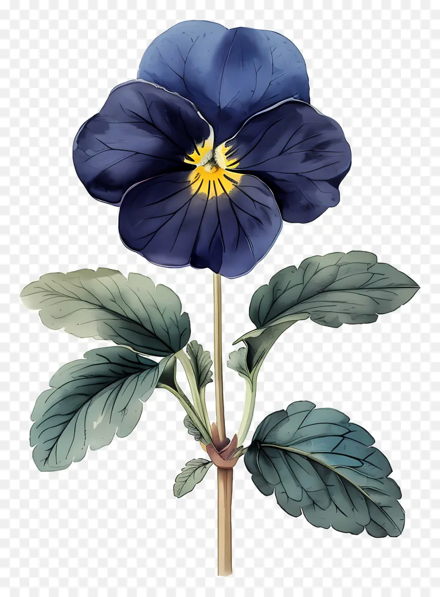 Flores Antiguas，Flor Azul Oscuro PNG