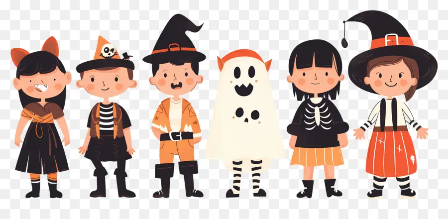 Niños De Halloween，Niños Disfrazados PNG