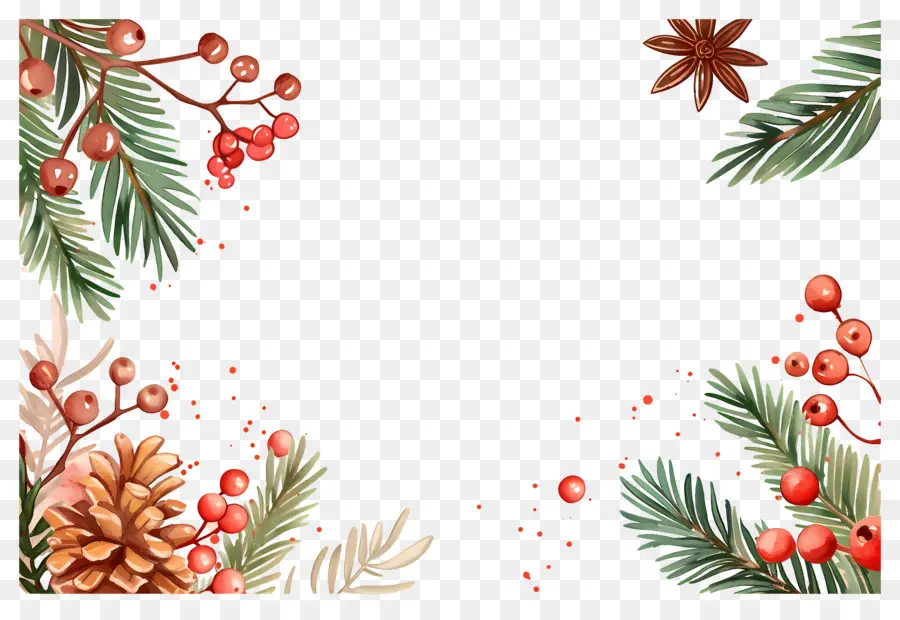 Fondo De Navidad，Marco Floral PNG