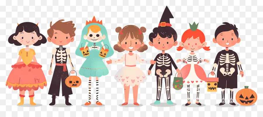 Niños De Halloween，Niños Disfrazados PNG