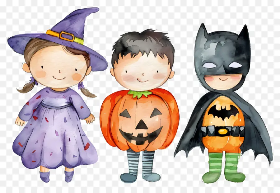 Niños De Halloween，Niños Con Disfraces De Halloween PNG