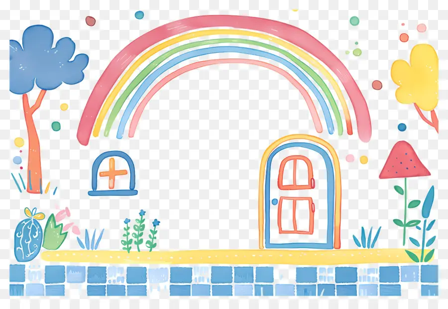 Lindo Marco，Arco Iris Y Puerta PNG