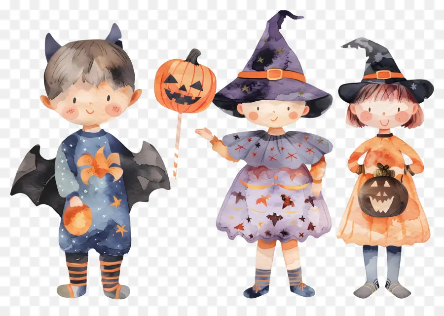 Niños De Halloween，Niños Con Disfraces De Halloween PNG