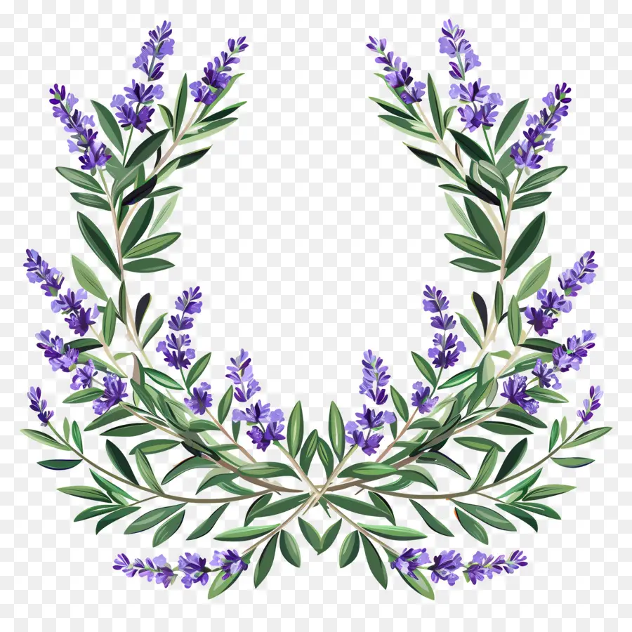 Corona De Lavanda，Hojas PNG