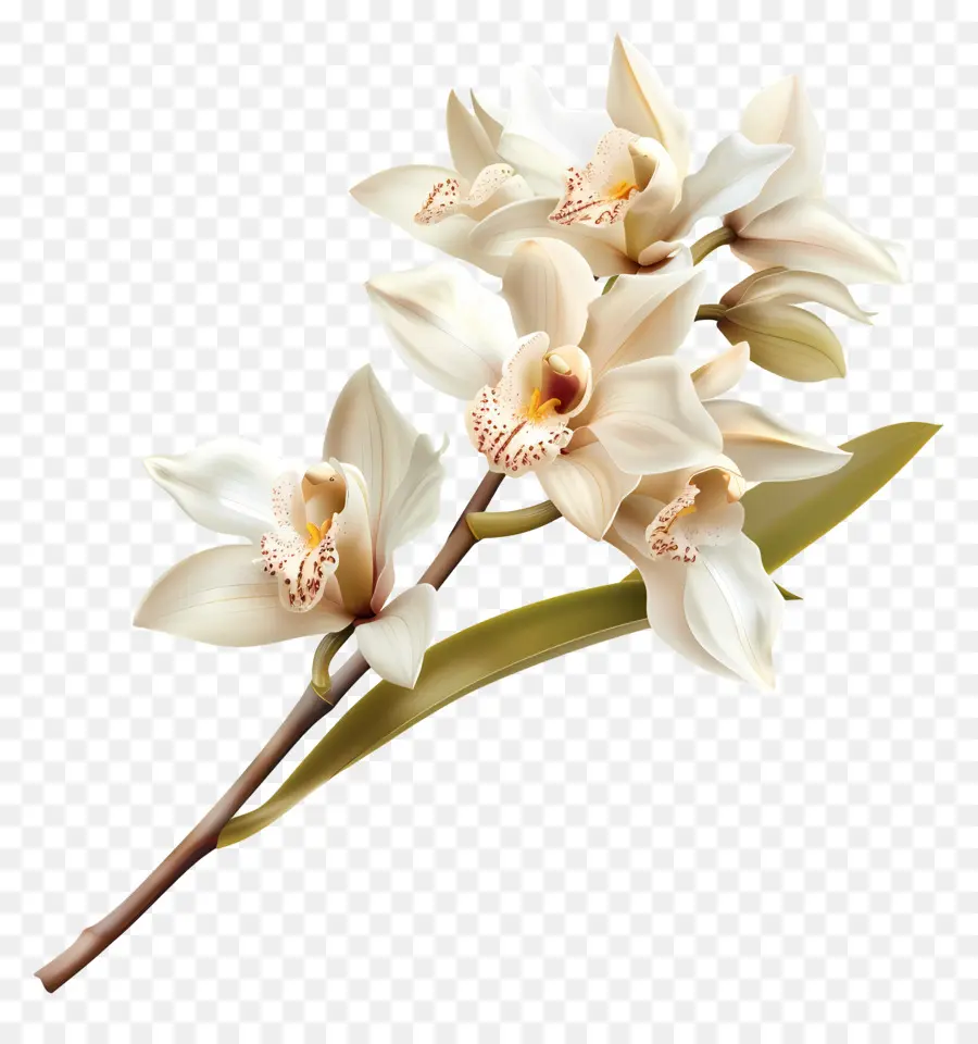 Flores De Orquídeas De Vainilla，Orquídea Blanca PNG