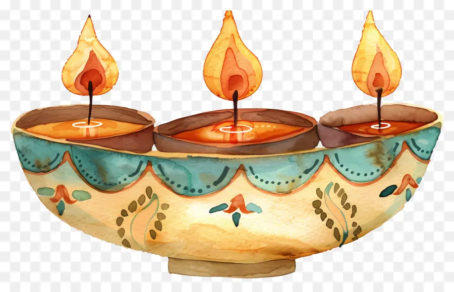 Diwali Diya，Velas Decorativas PNG