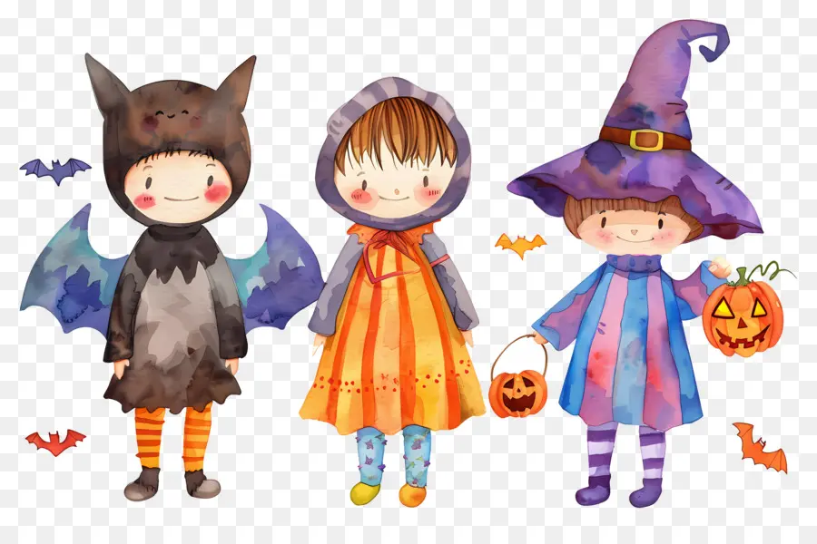 Niños De Halloween，Niños Con Disfraces De Halloween PNG