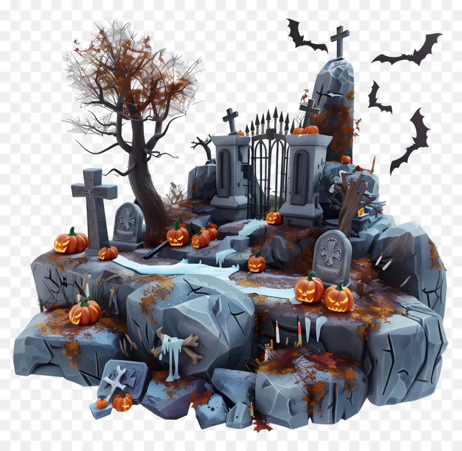 Cementerio De Halloween，Calabazas PNG