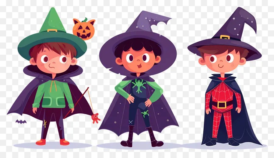 Niños De Halloween，Niños Con Disfraces De Halloween PNG