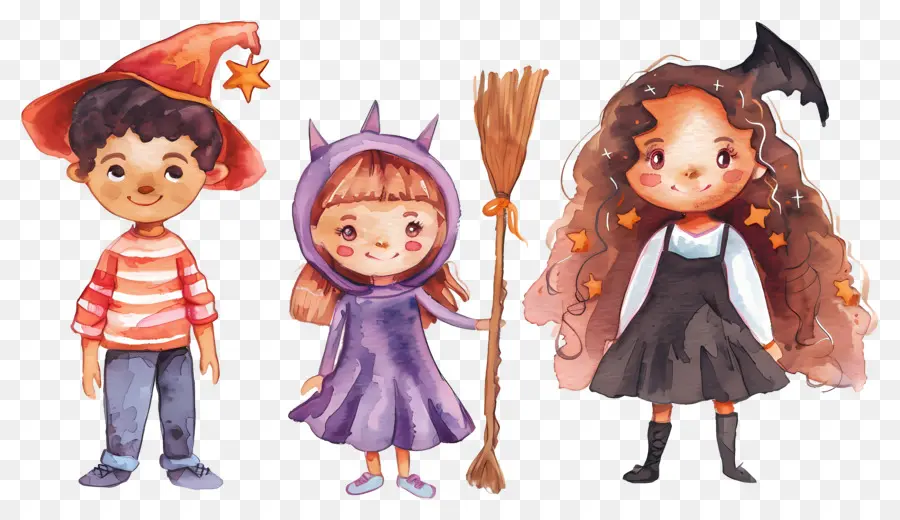 Niños De Halloween，Niños Con Disfraces De Halloween PNG