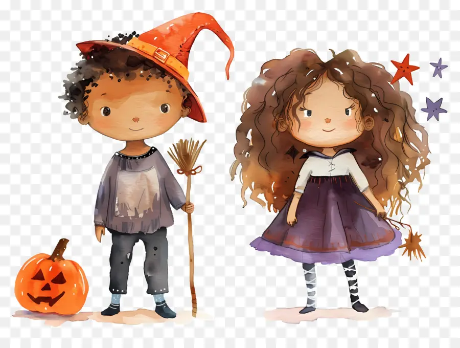 Niños De Halloween，Niños Con Trajes De Halloween PNG