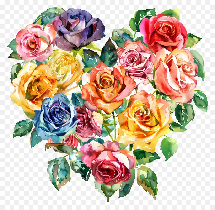 Flor Del Corazón，Rosas PNG