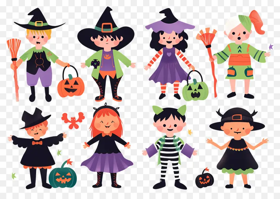 Niños De Halloween，Niños Con Disfraces De Halloween PNG