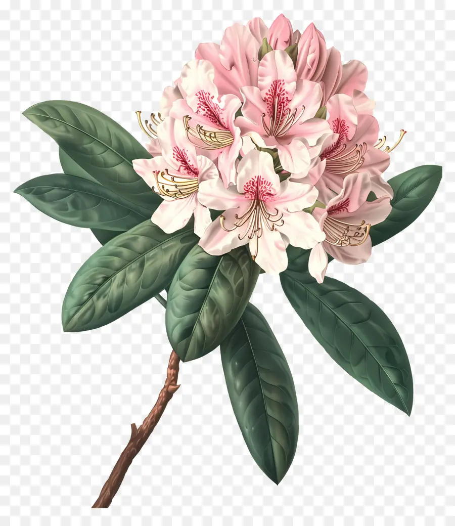 Flores Antiguas，Rododendro Rosa PNG