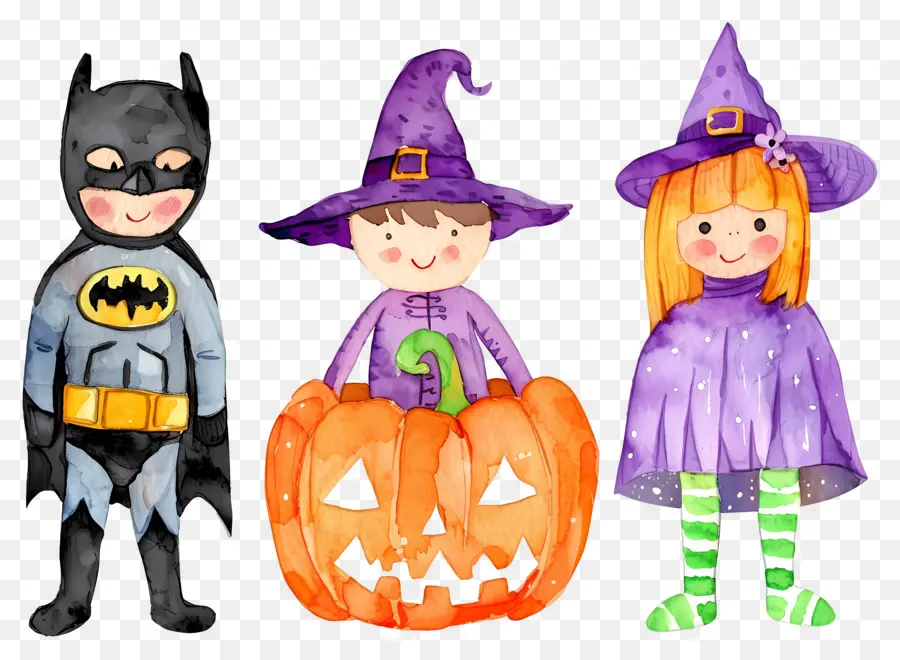 Niños De Halloween，Niños Con Disfraces De Halloween PNG