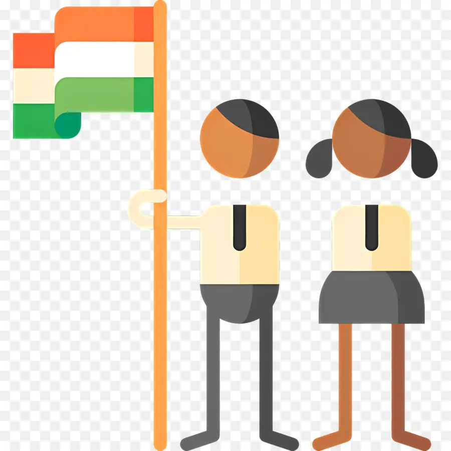 Bandera India，Niños Con Bandera PNG