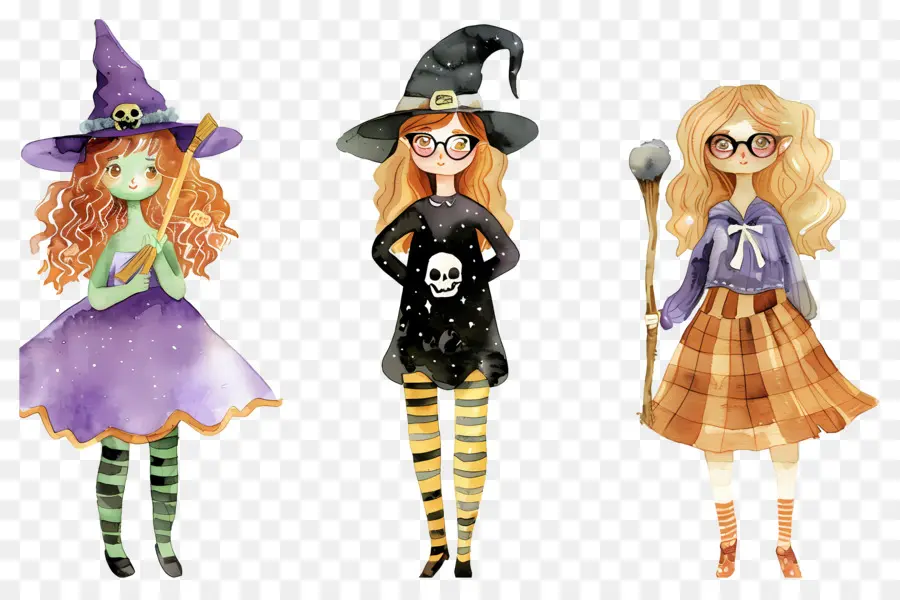 Niños De Halloween，Brujas Con Estilo PNG