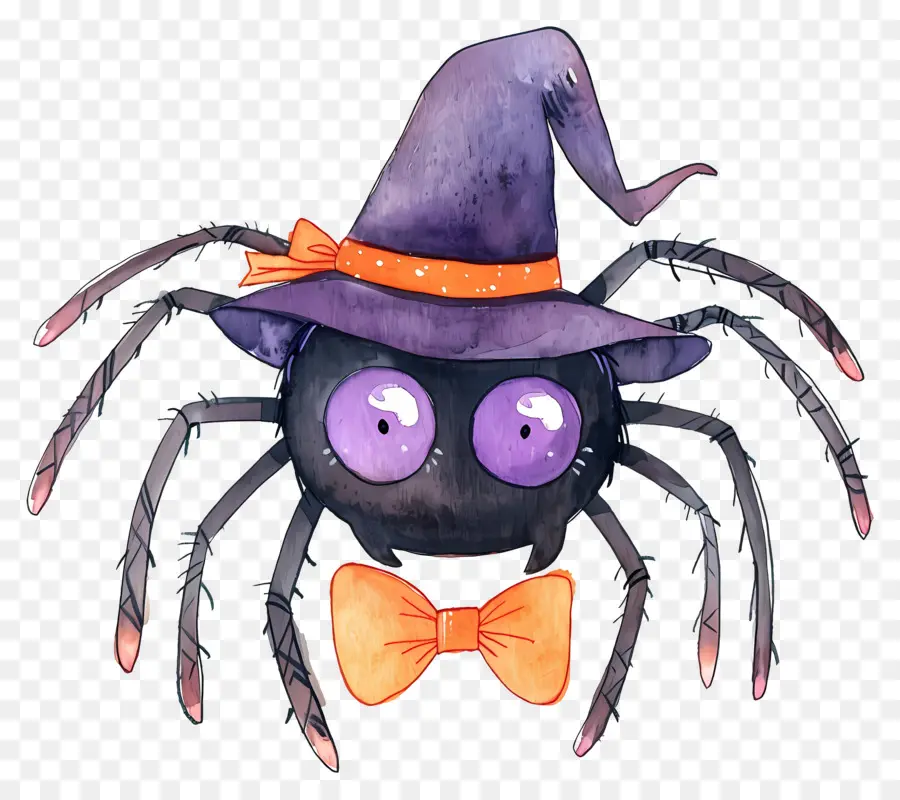 Araña De Halloween，Araña Con Sombrero De Bruja PNG