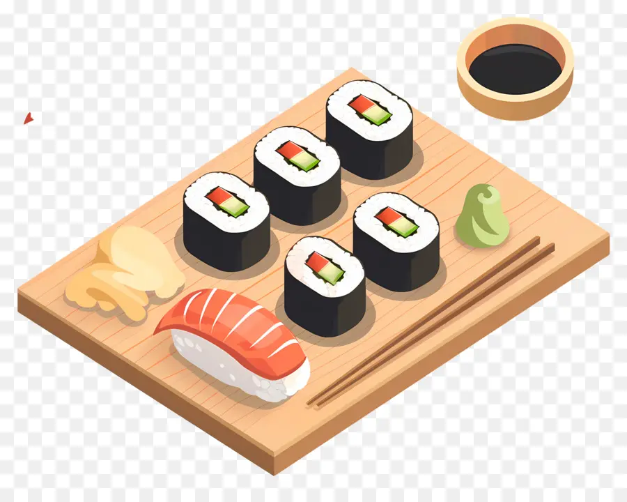 Día Internacional Del Sushi，Plato De Sushi PNG