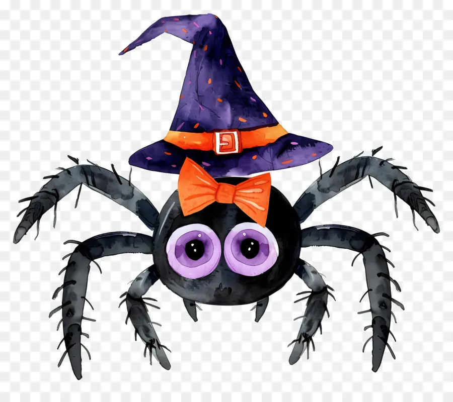 Araña De Halloween，Araña Con Sombrero De Bruja PNG