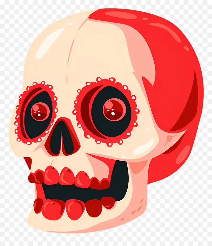 Calavera De Halloween，Calavera Roja PNG