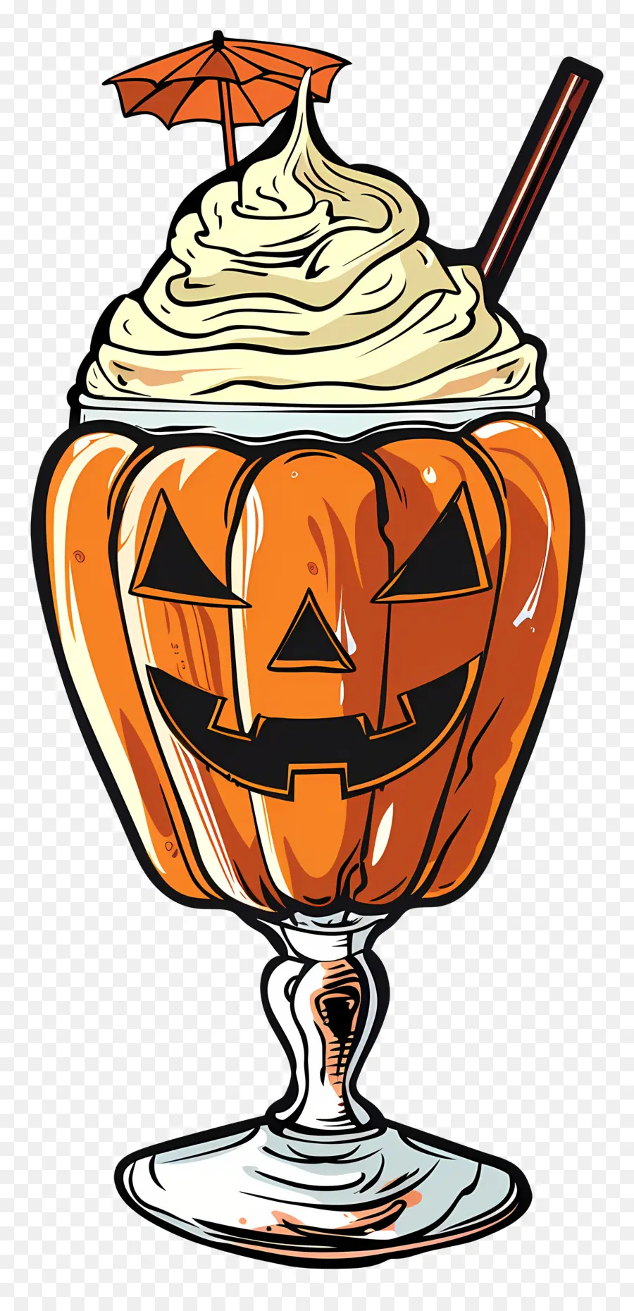 Batido De Halloween，Bebida De Postre De Calabaza PNG