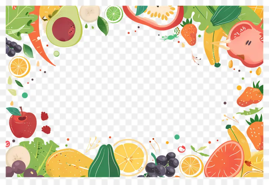 Fondo De Comida，Marco De Frutas PNG