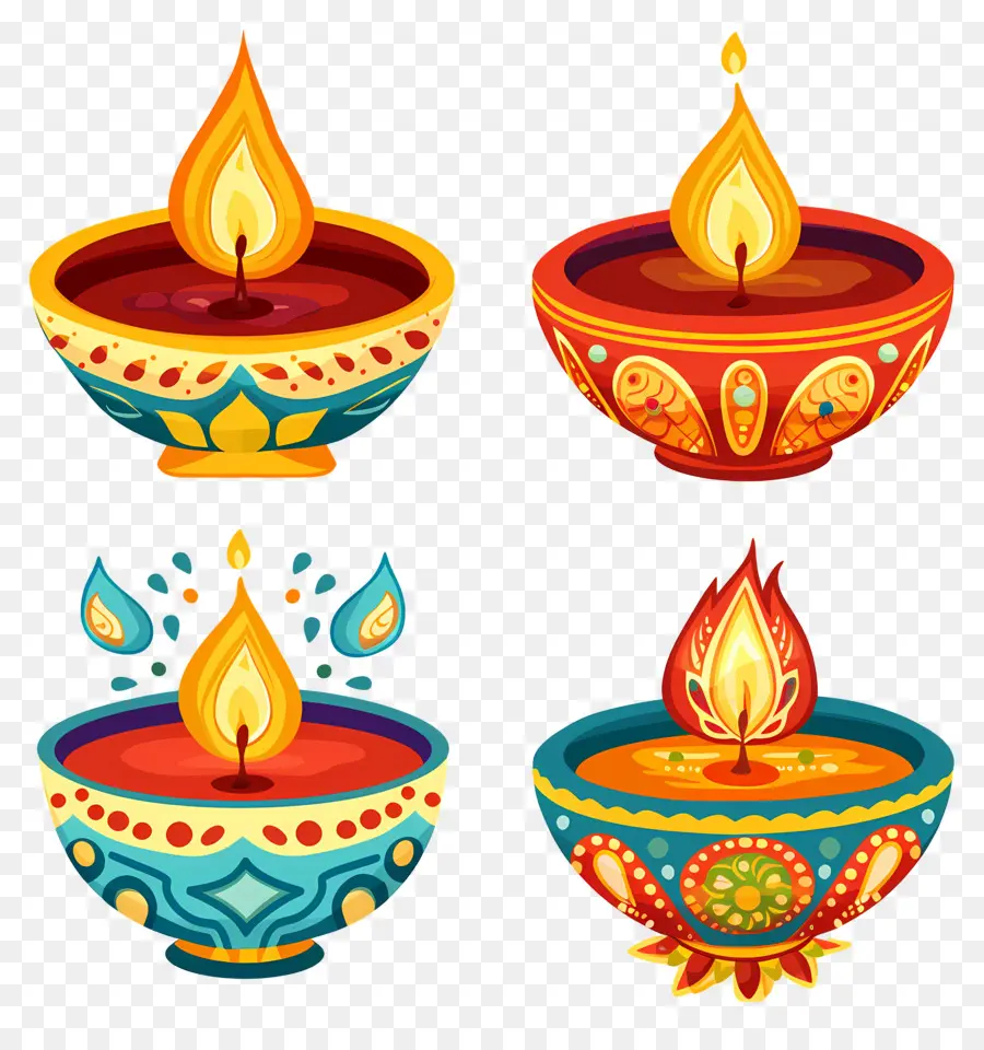 Vela Diwali，Diya Decorativa PNG