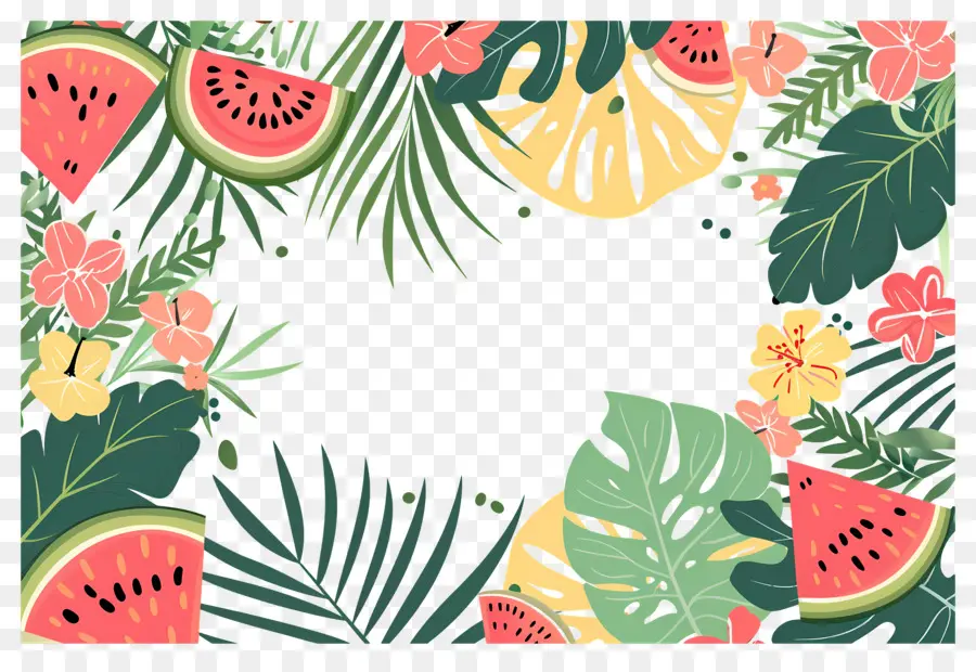 Fondo De Verano，Marco Tropical PNG