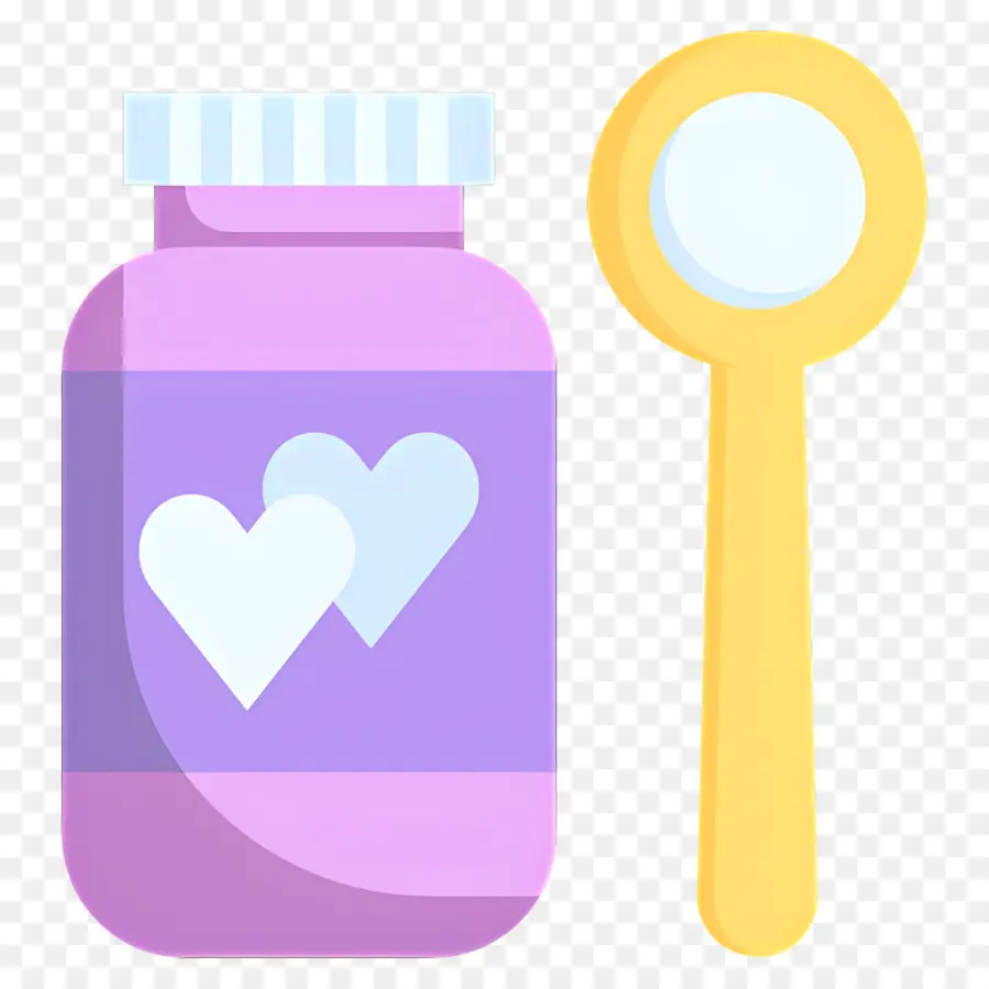 Comida Para Bebe，Tarro Con Corazones PNG