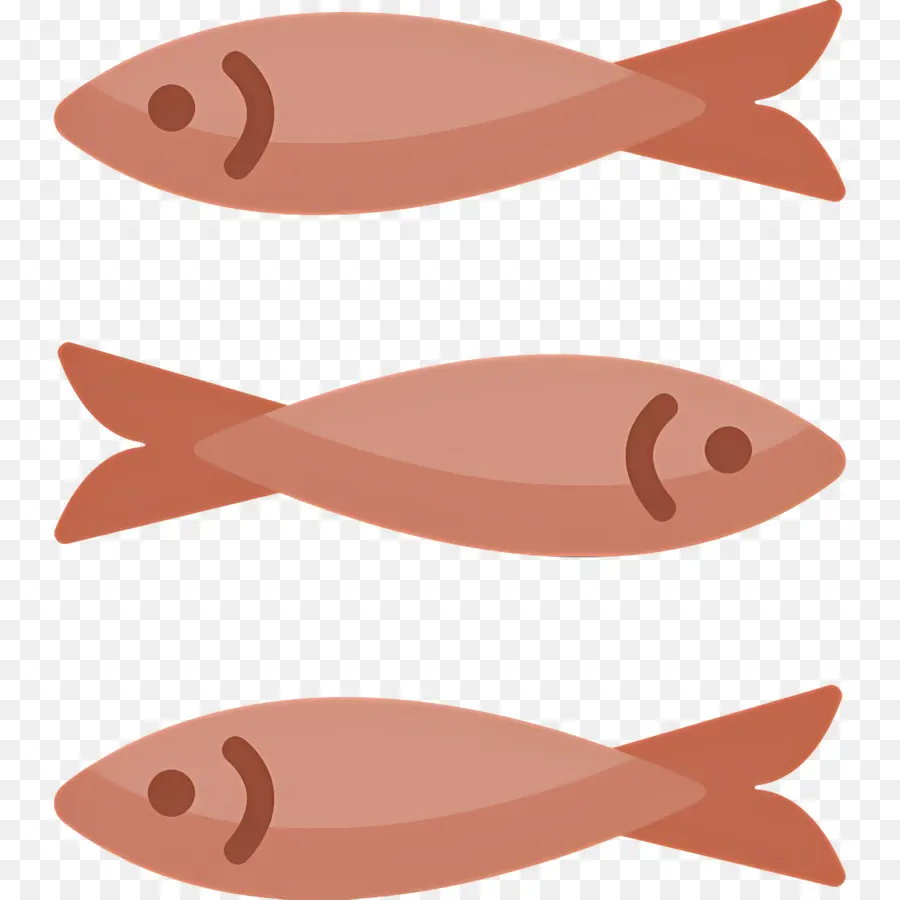 Mariscos，Ilustración De Tres Peces PNG