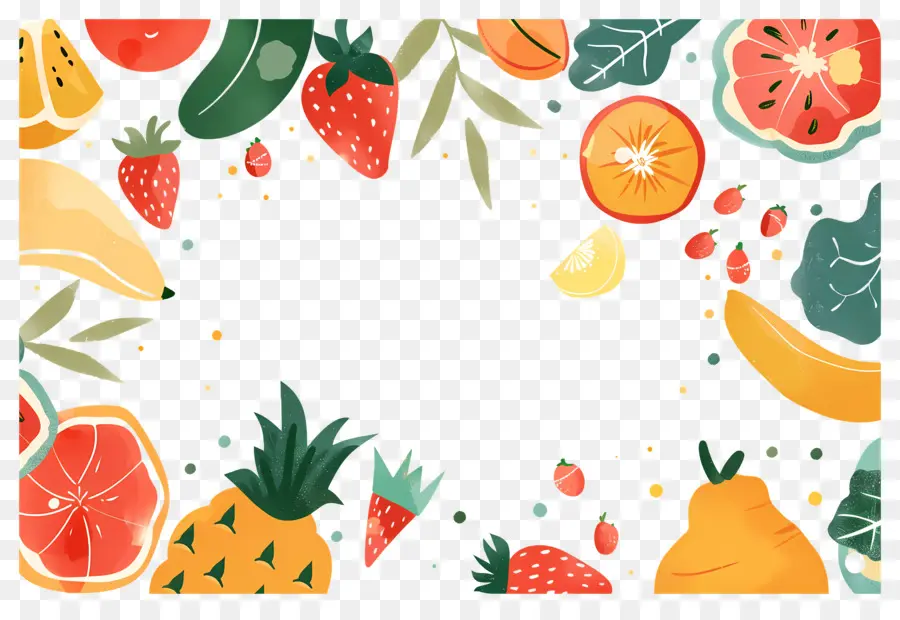 Fondo De Comida，Frontera De Frutas PNG